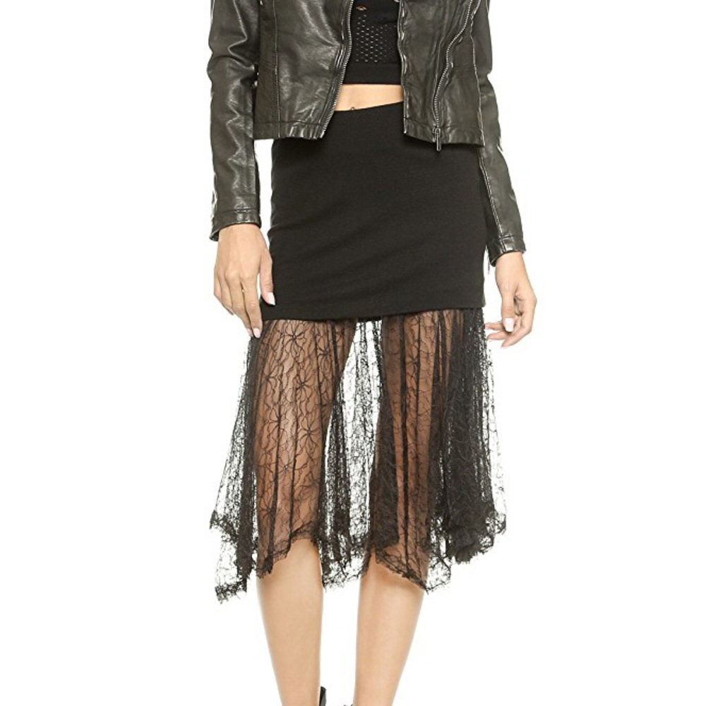 Free People Two for One Black Lace Skirt - Picture 3 of 7